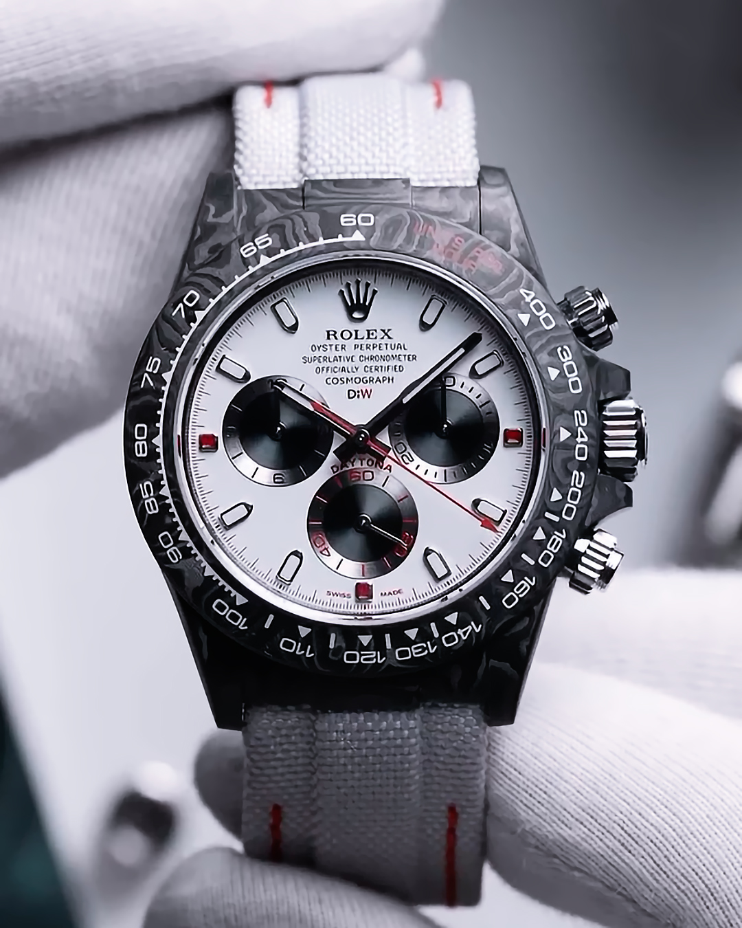Carbon Rolex Daytona DiW SPEEDSTER WHITE (Retail:EUR 54990) | WORLDTIMER